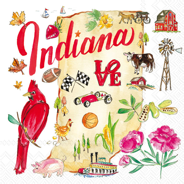 Servilleta de cóctel de la colección del estado de Indiana