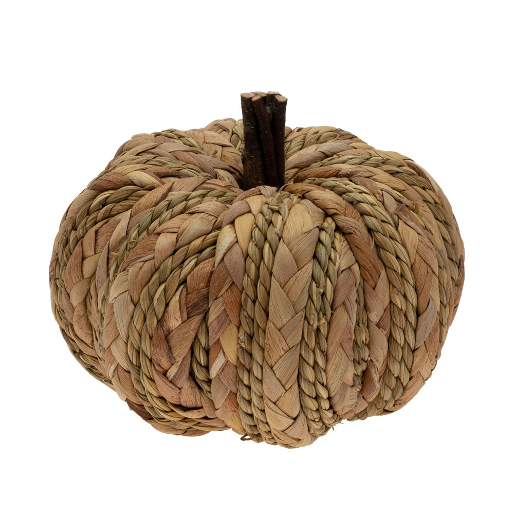 Calabaza pequeña de mimbre tejido