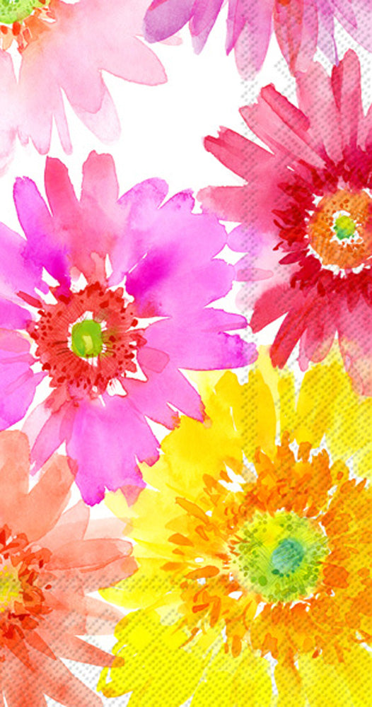Toalla de invitados con gerberas