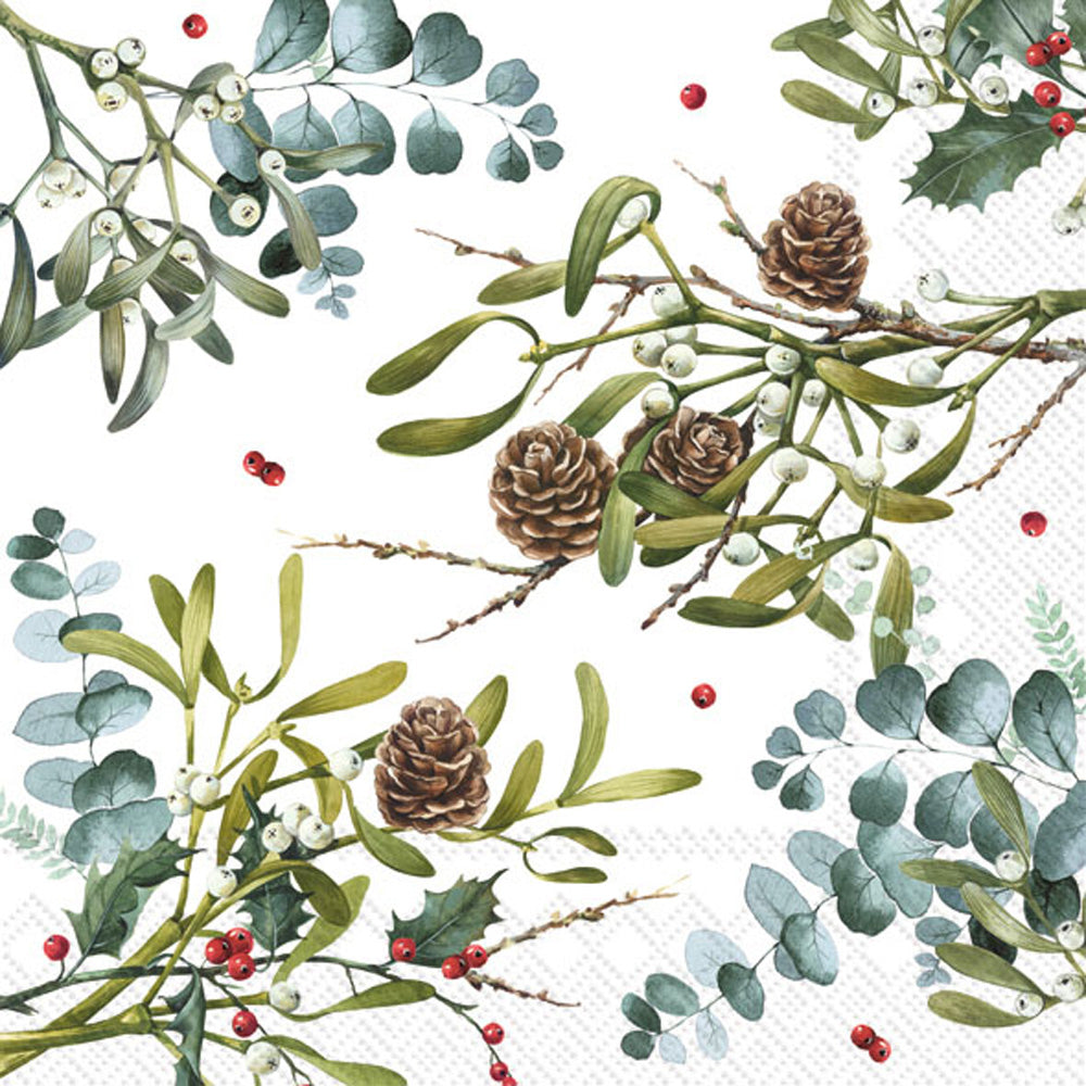Servilleta de cóctel con ramas por todas partes