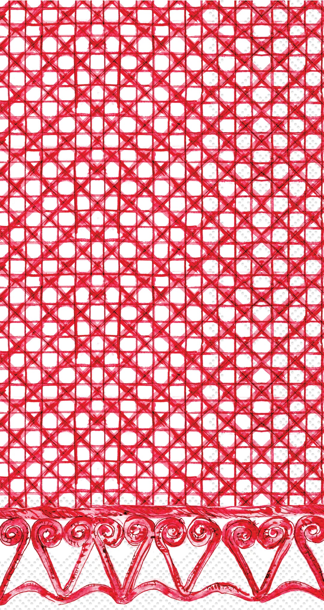 Botanical Cane red Guest Towel