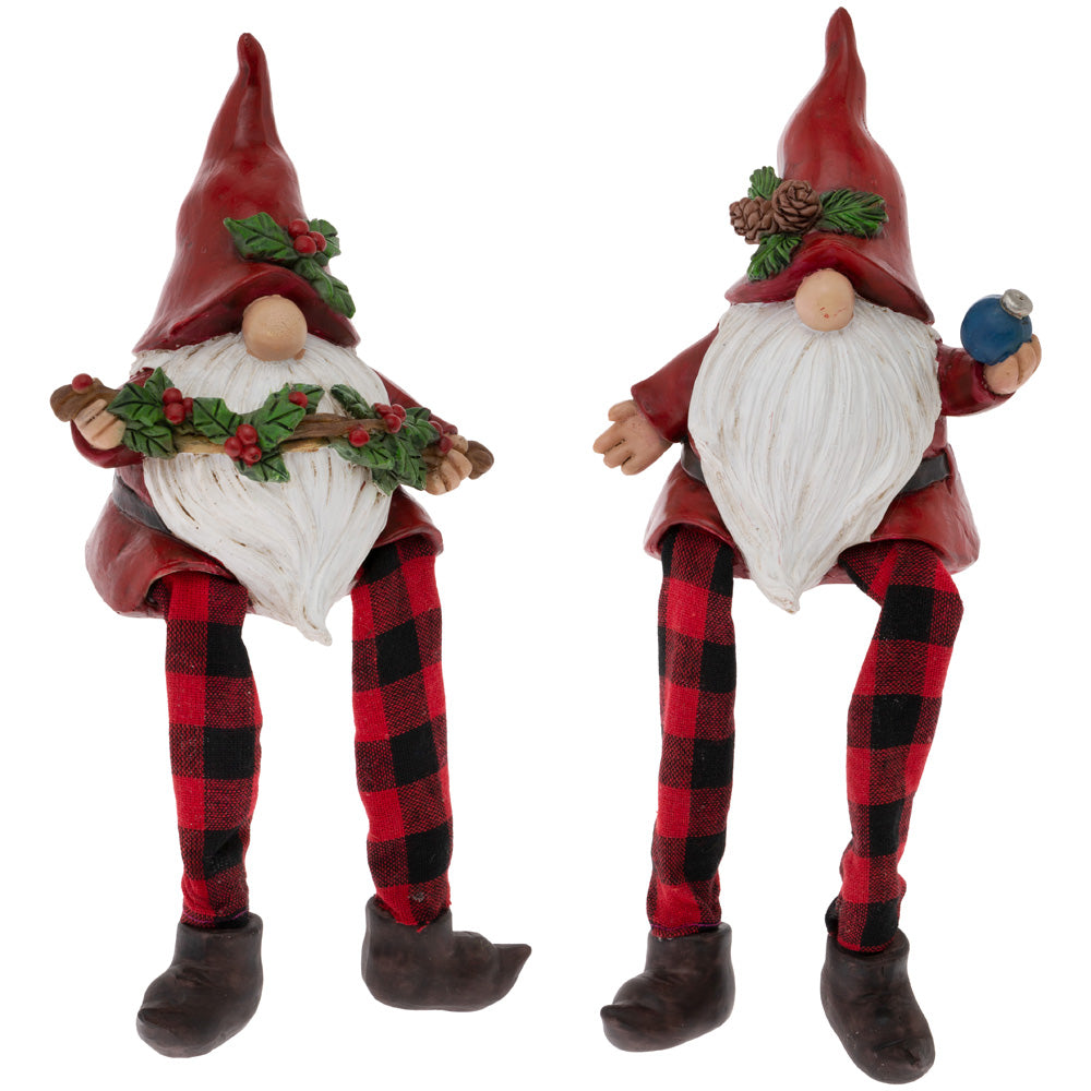 Estantes con gnomos de Papá Noel (juego de 2)