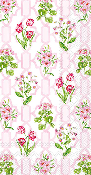 Toalla de invitados con enrejado rosa