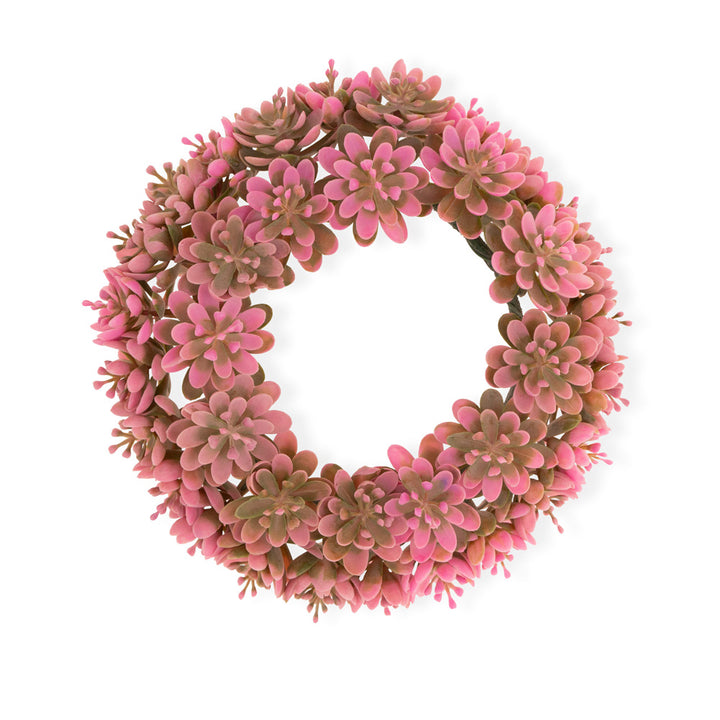Mini corona de suculentas rosas