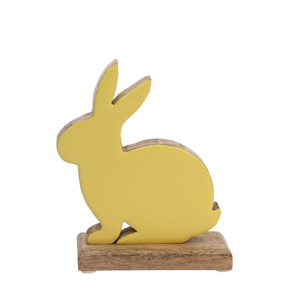 Conejito de madera amarillo pequeño