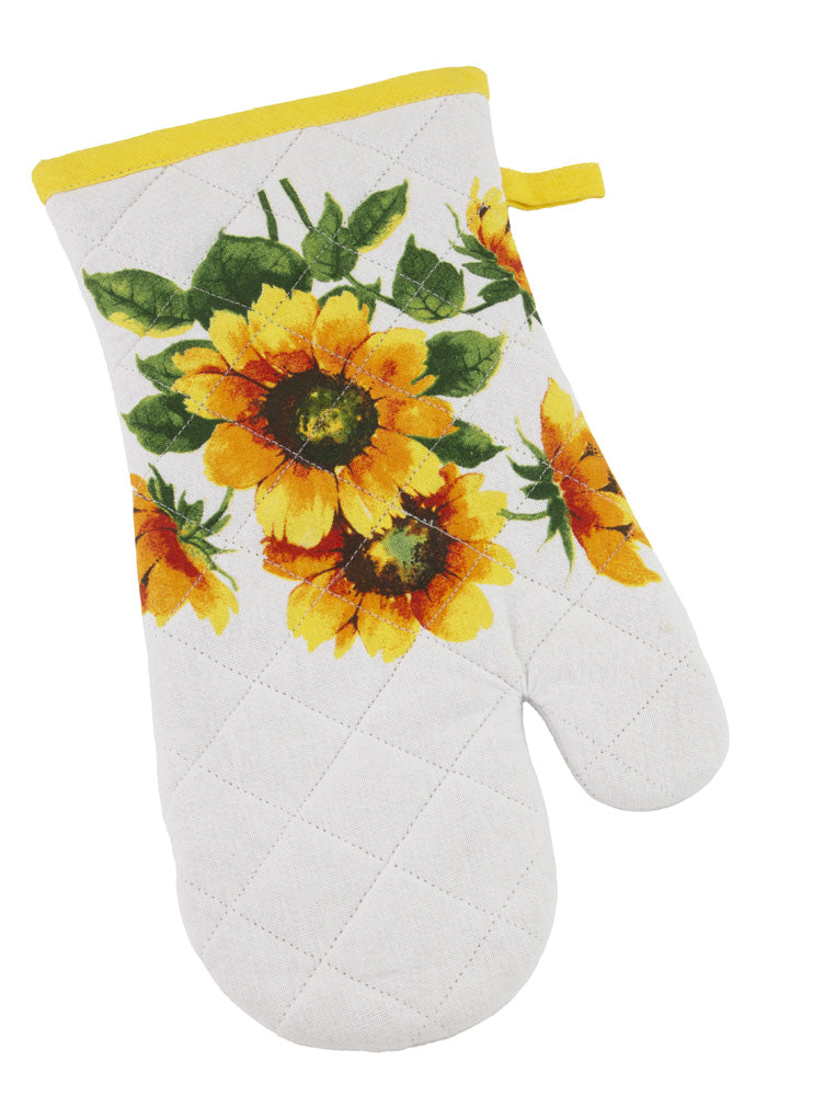 Juego de manoplas y agarraderas para horno con girasoles coloridos
