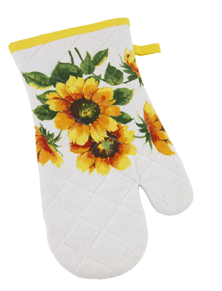Juego de manoplas y agarraderas para horno con girasoles coloridos