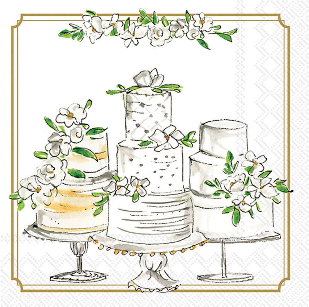 Servilletas de cóctel con forma de pastel de boda