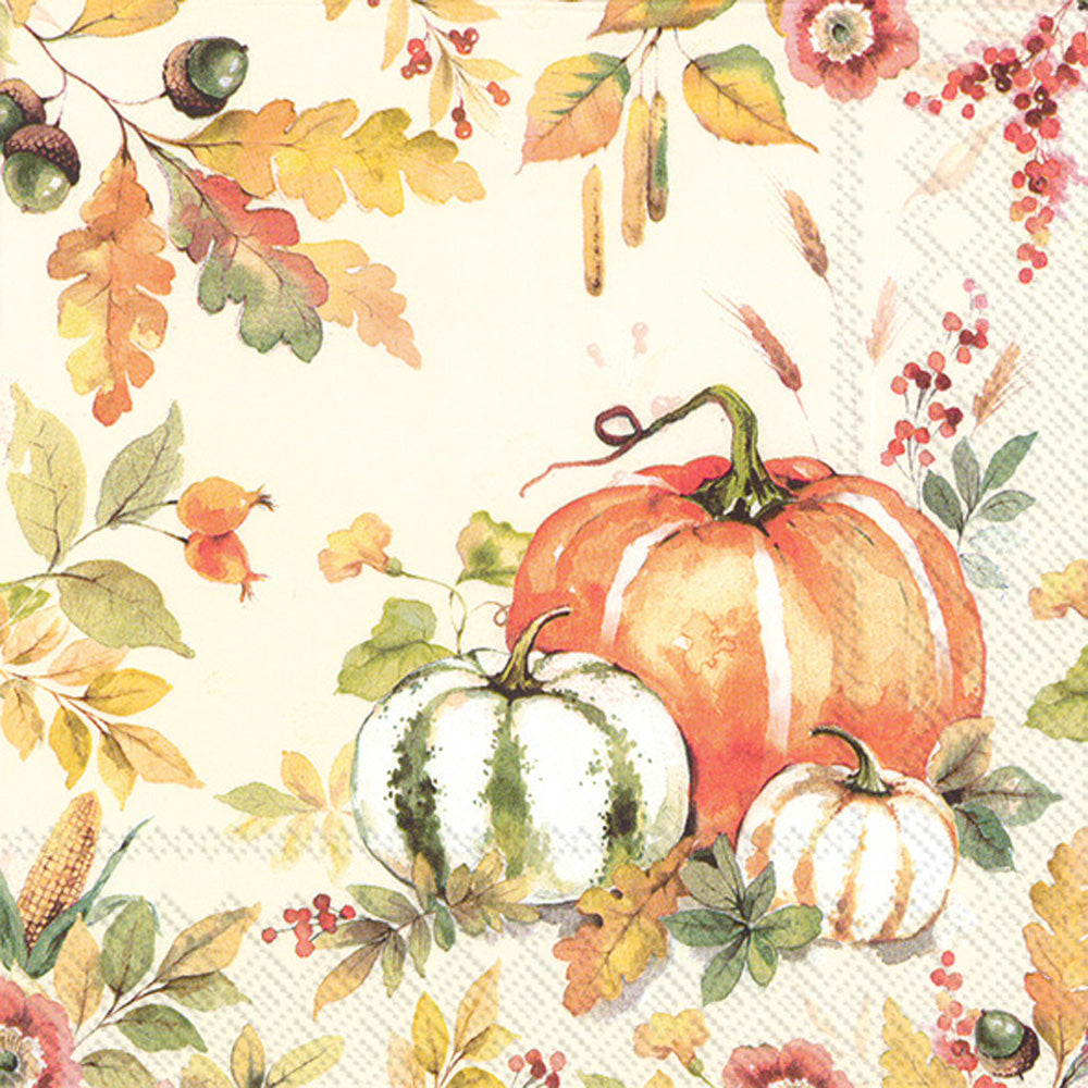 Servilleta de almuerzo Pumpkin Love Cream