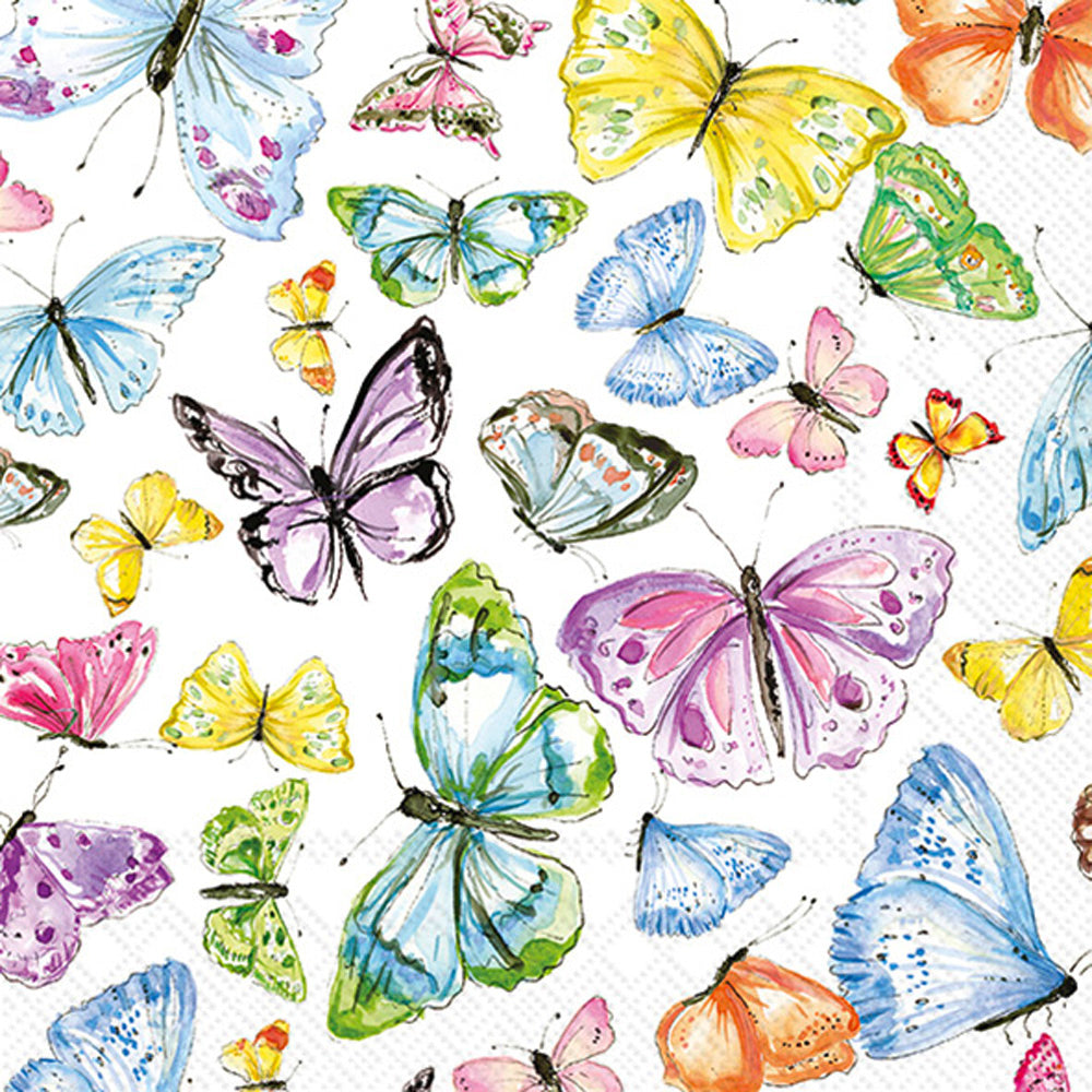 Servilleta de almuerzo con mariposas multicolor