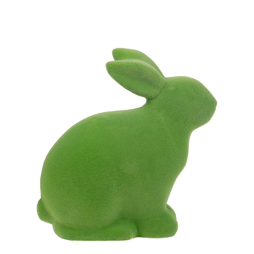 Conejito verde flocado sentado