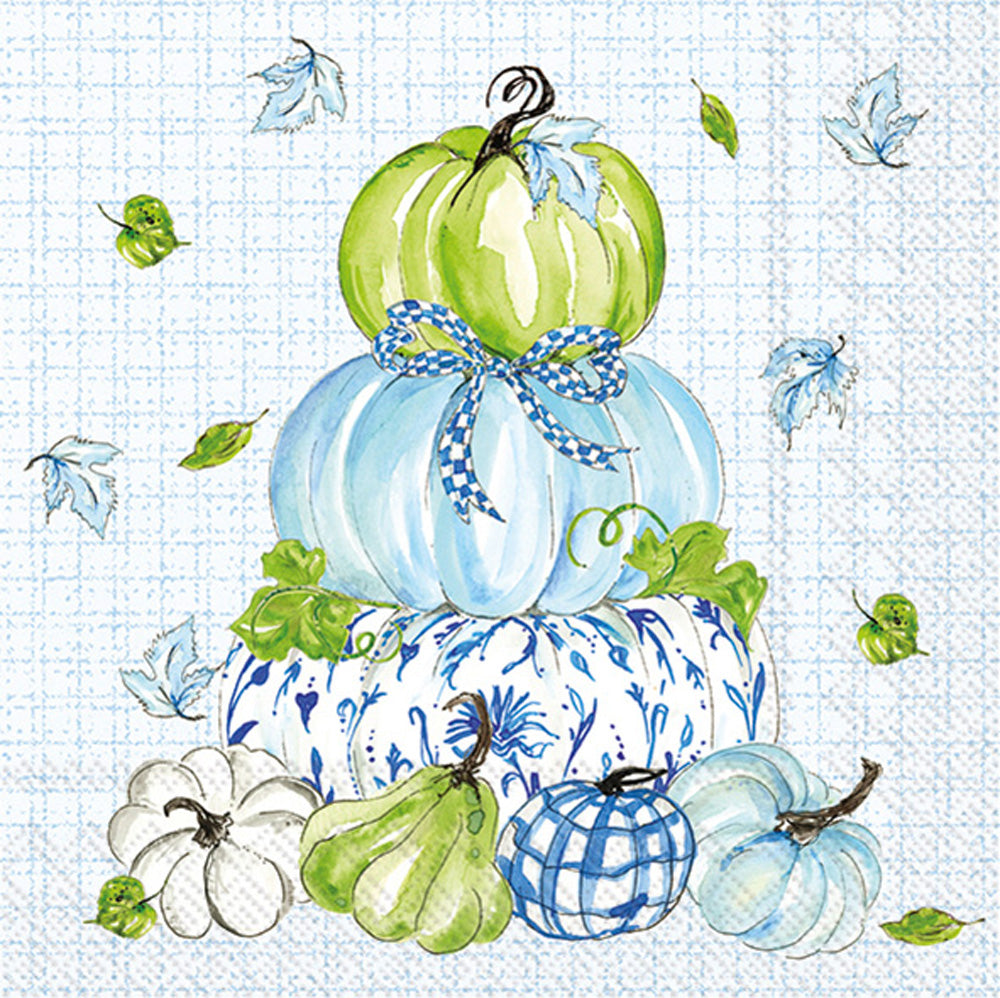 Servilleta de cóctel con calabazas apiladas estilo chinoiserie
