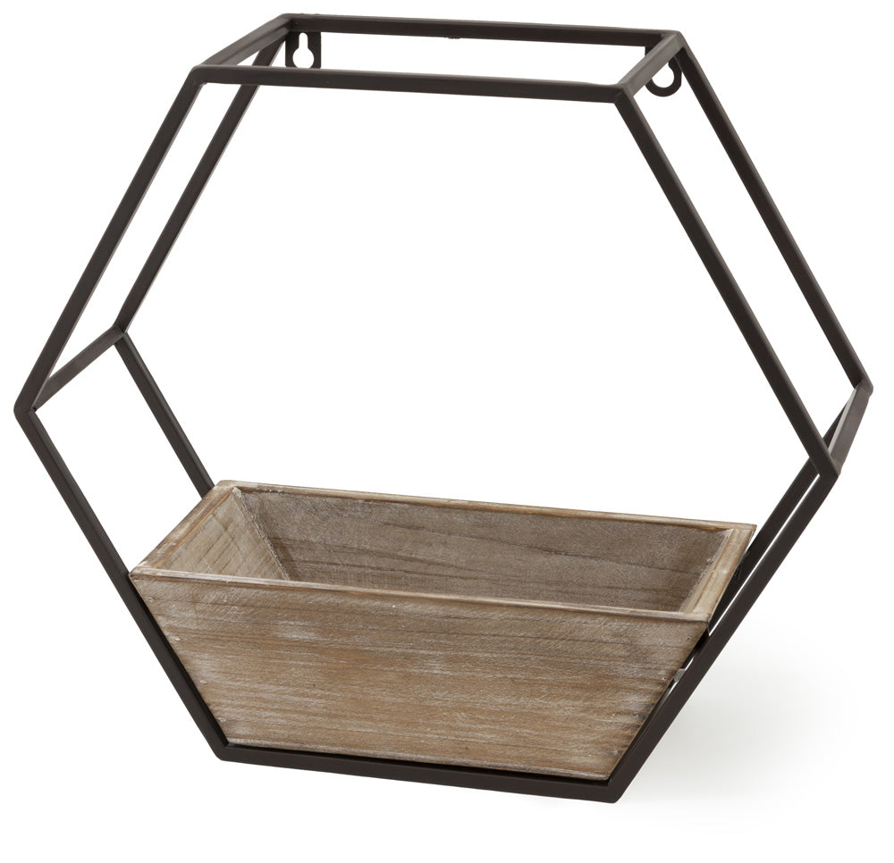 Jardinera de pared hexagonal