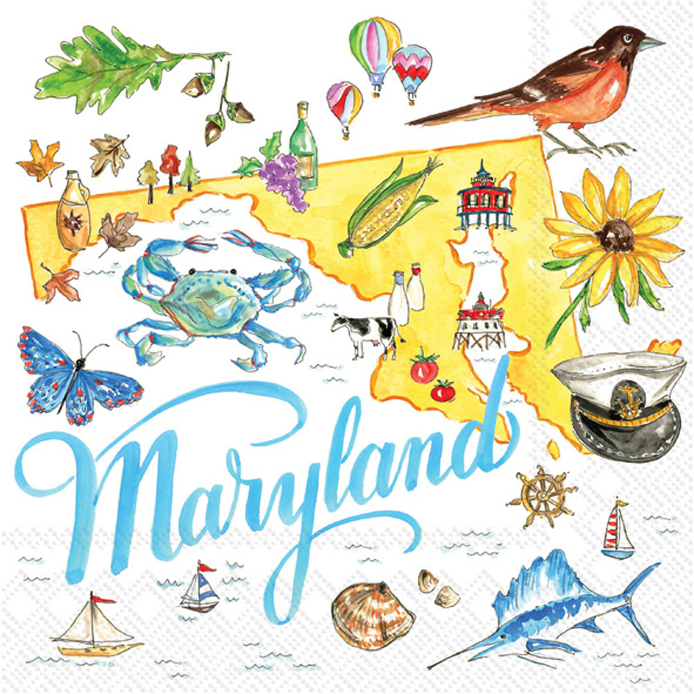Servilleta de cóctel de la colección del estado de Maryland