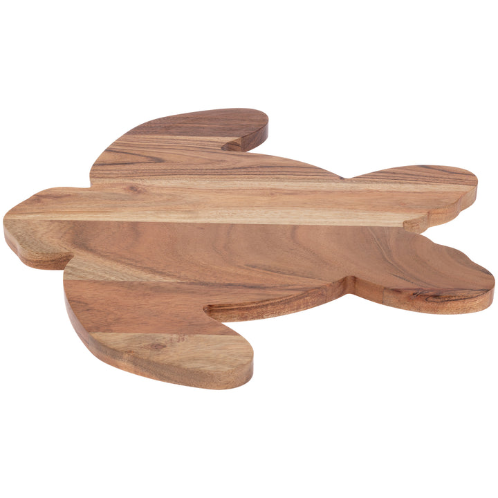 Tabla de cortar de madera de acacia con forma de tortuga marina