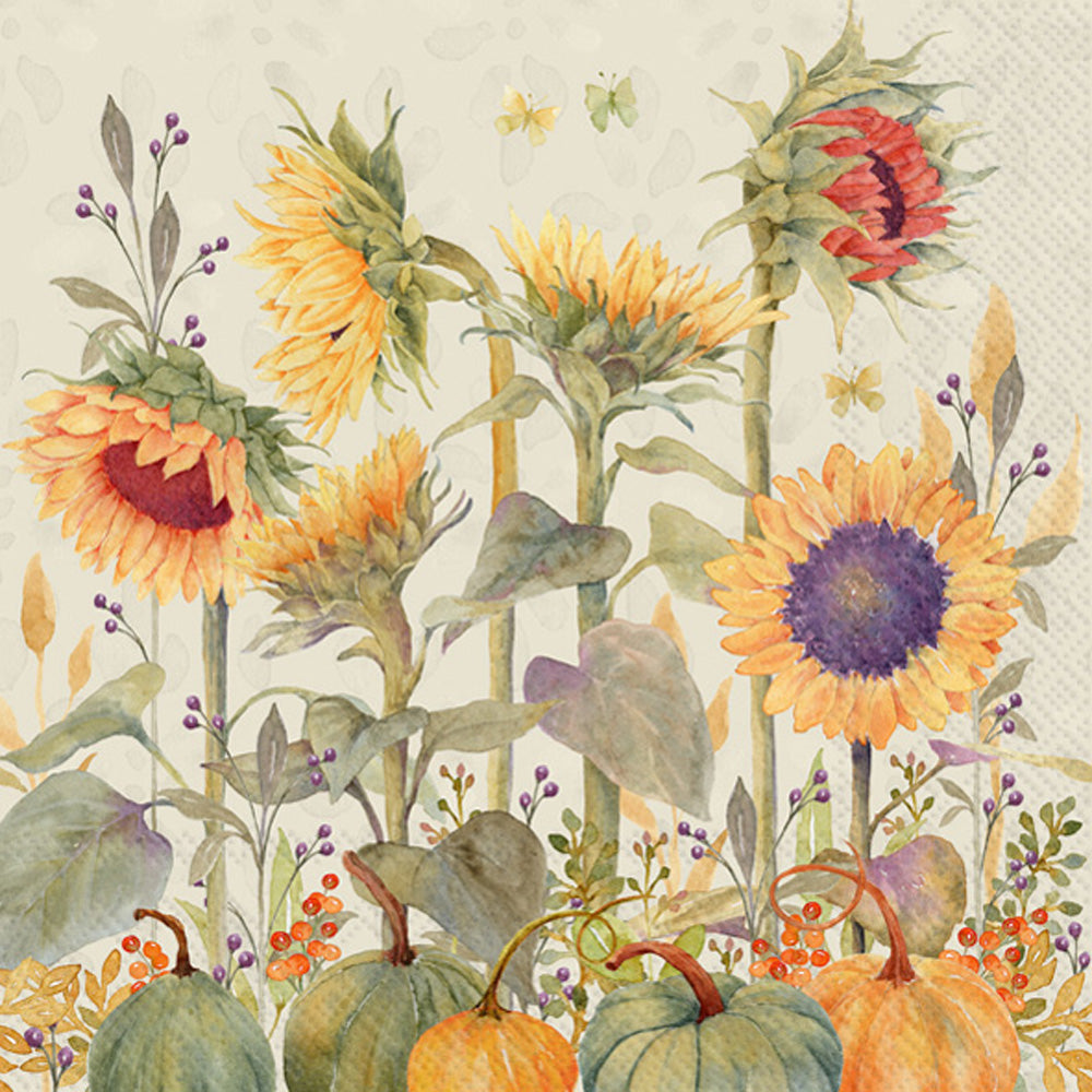 Servilleta de cóctel con girasoles