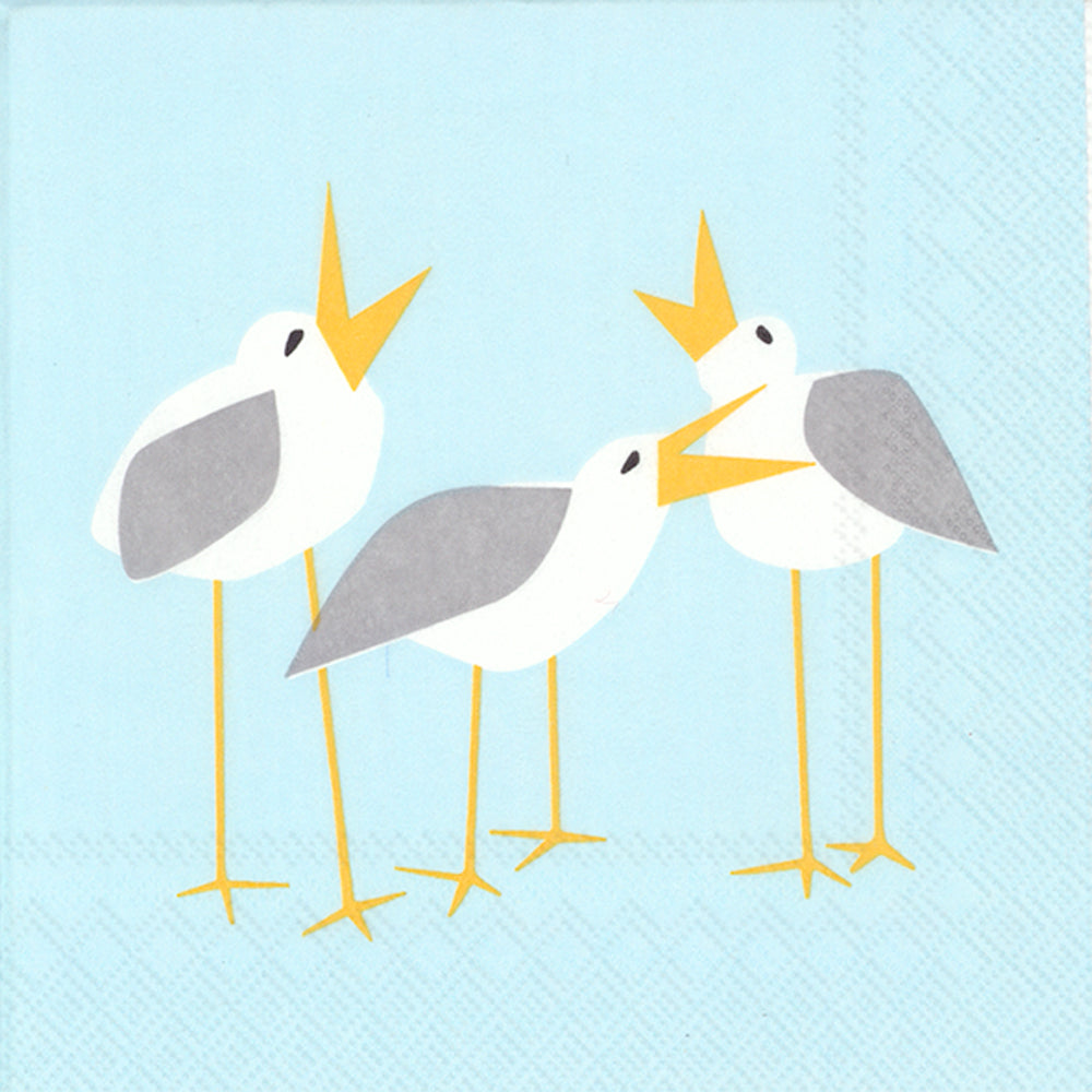 Servilleta de cóctel con gaviotas