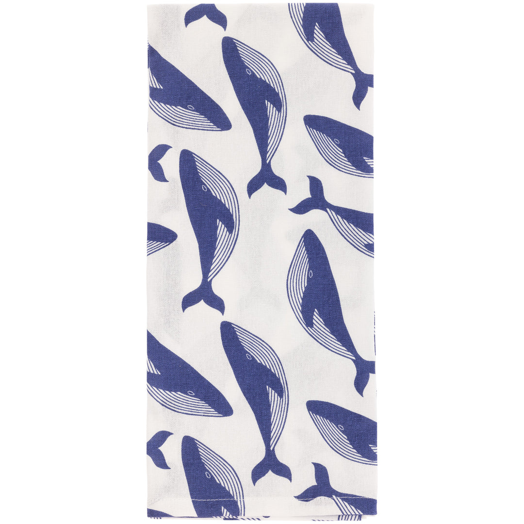 Paño de cocina con diseño de ballena azul marino (juego de 2)