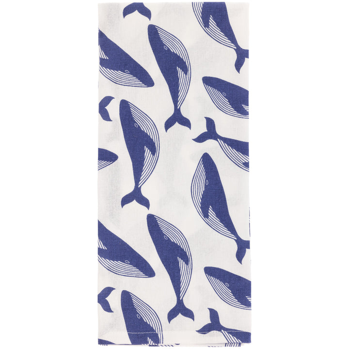 Paño de cocina con diseño de ballena azul marino (juego de 2)