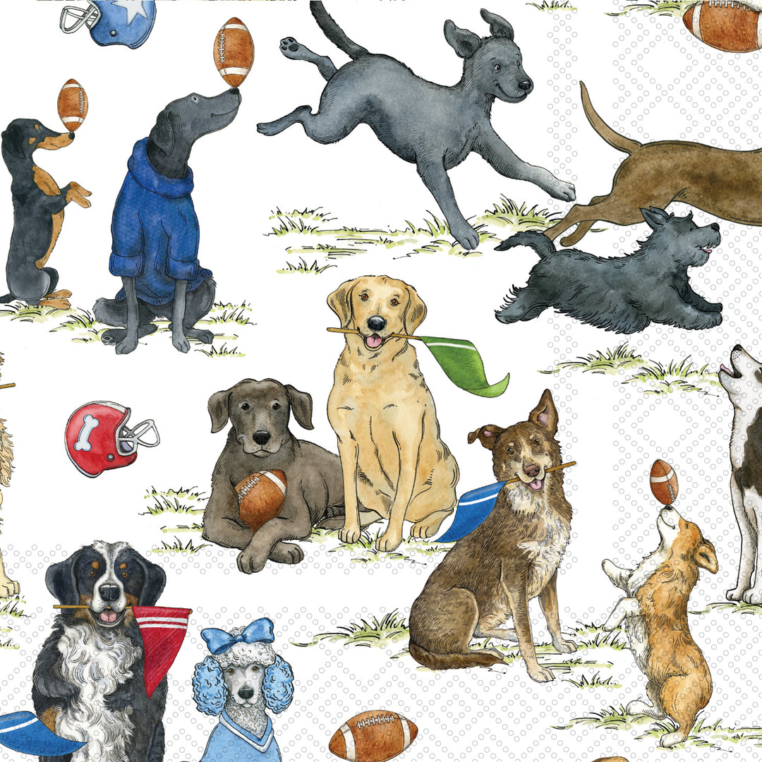 Football Dogs Repeat Cocktail Napkin