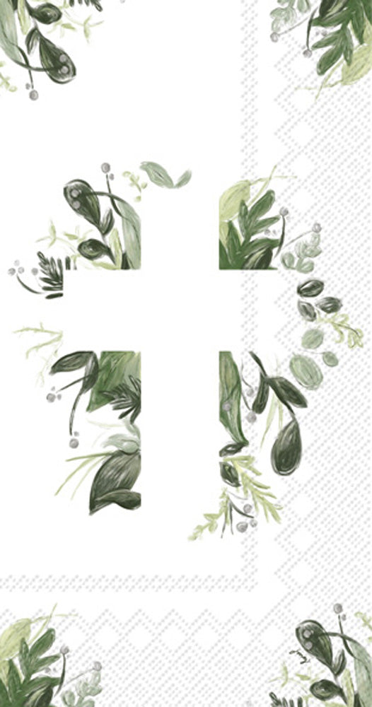 Toalla de invitados Greenery Cross