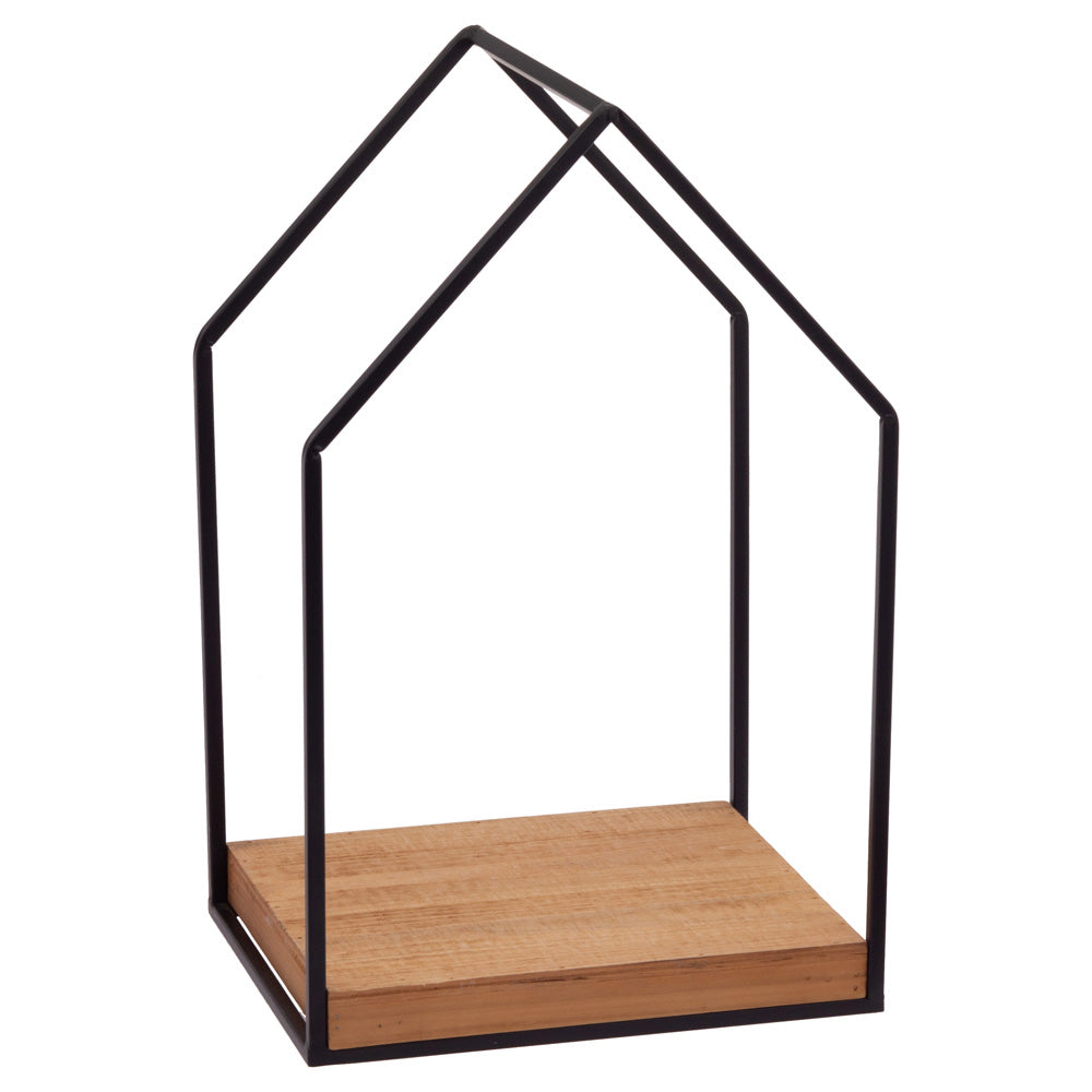 Estantería de metal y madera para casa (juego de 2)