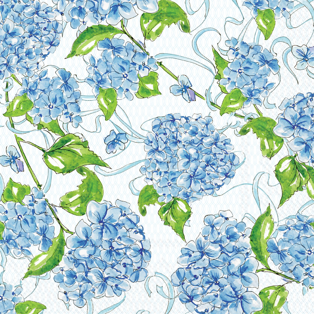 Servilleta de almuerzo con estampado de hortensias