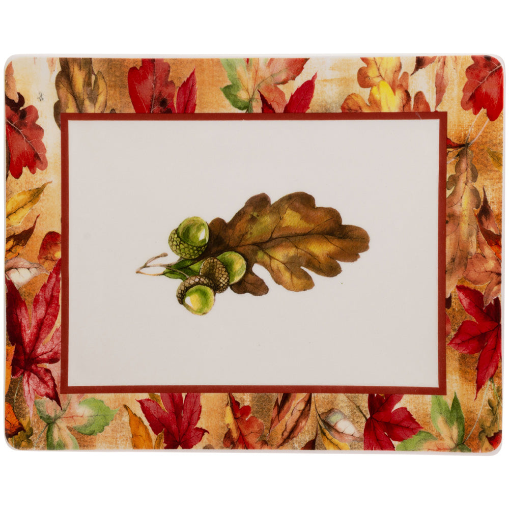Plato rectangular de otoño brillante