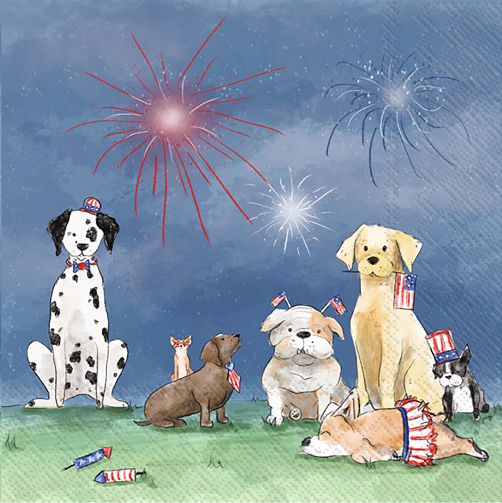 Servilleta de cóctel Patriotic Pups