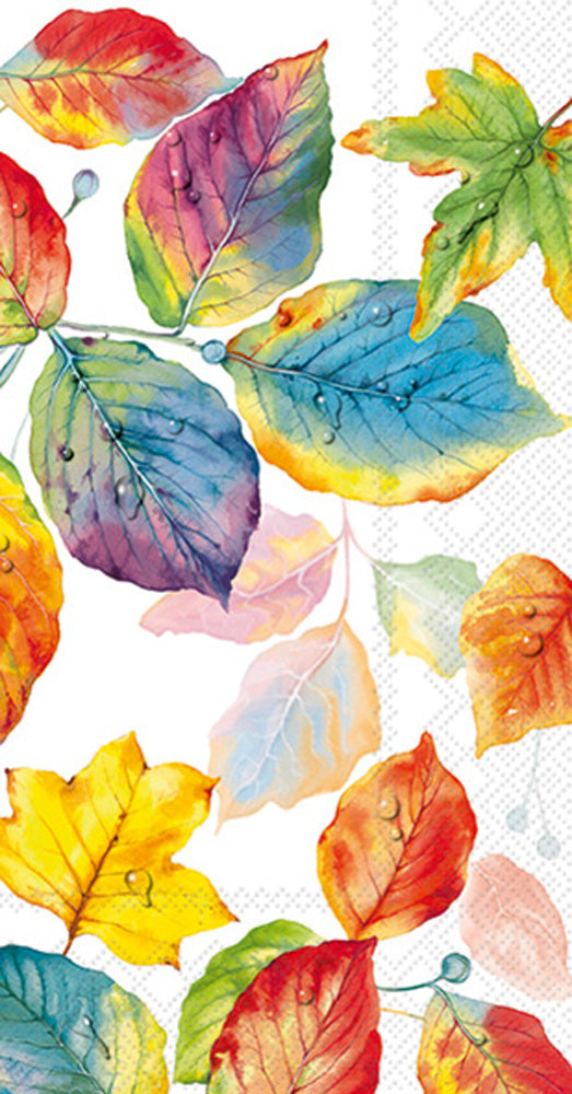 Toalla de invitados con hojas de colores