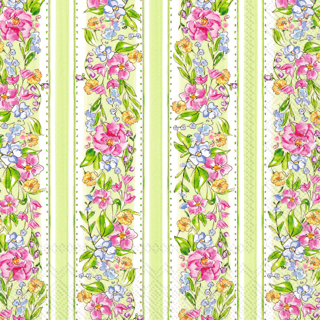 Servilleta de almuerzo con diseño de rayas de jardín floral