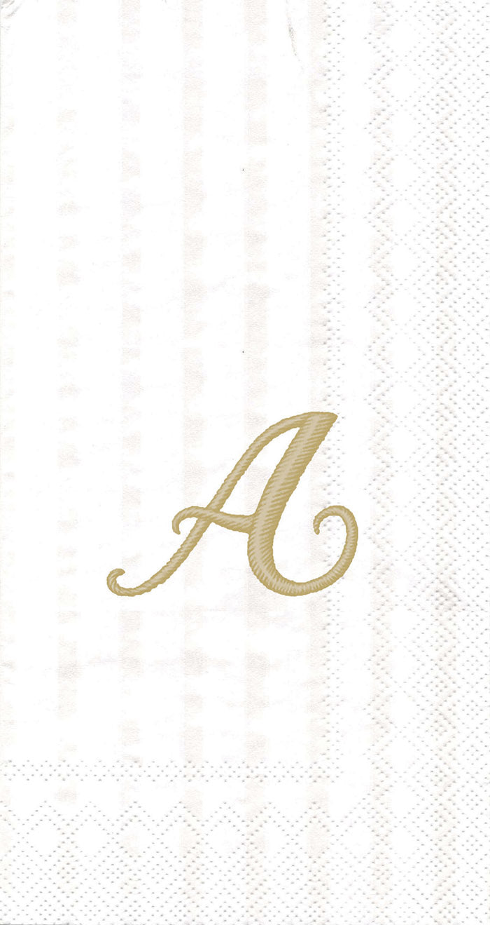 Toalla de invitados Stripes Again Monogram A Crema