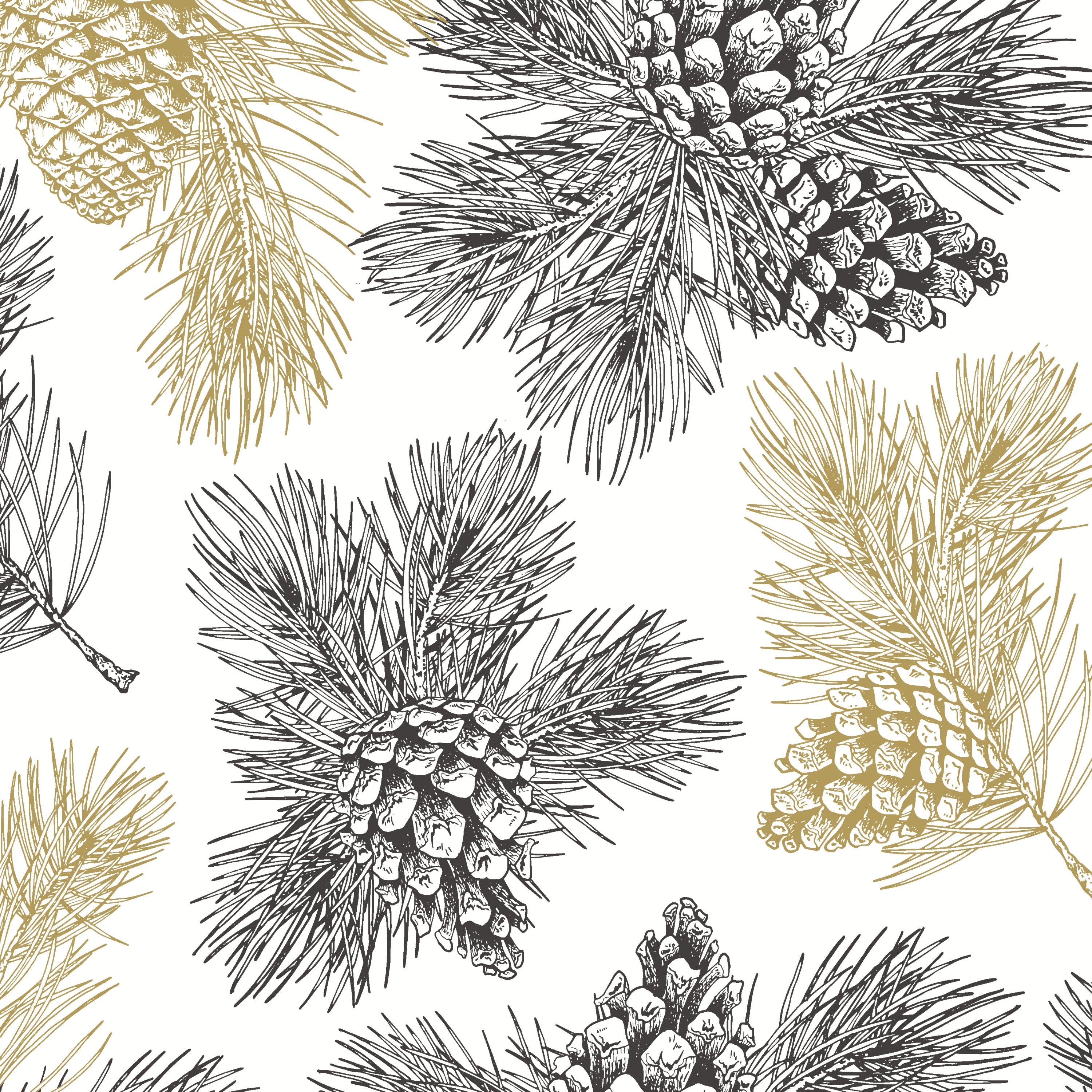 Boston International Pinecone Pattern Lunch Napkin - Thumbnail 2