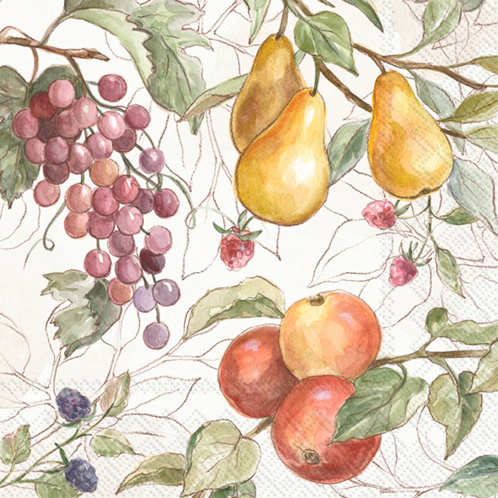 Servilleta de cóctel de frutas del campo color crema