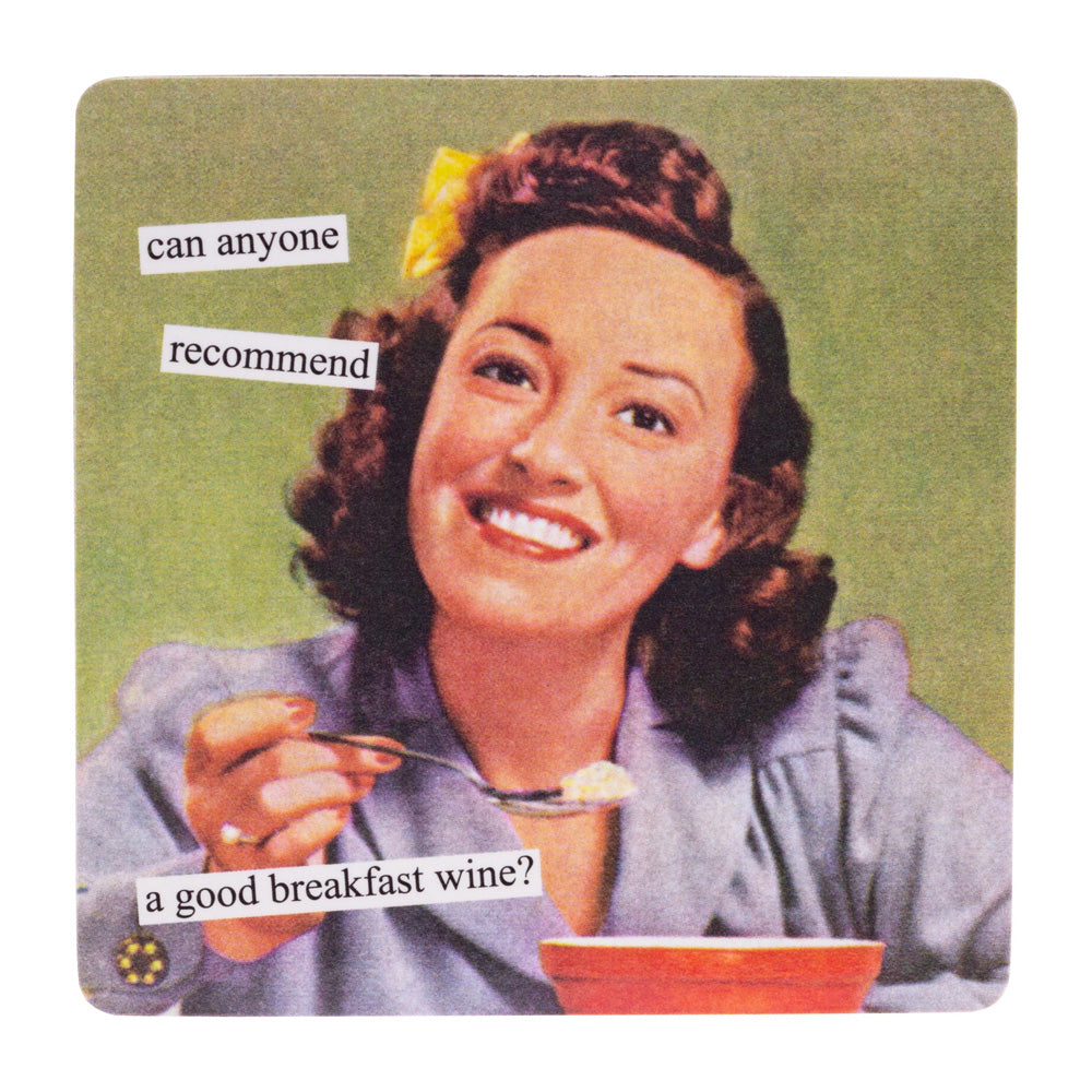 Vino para el desayuno con imán de Anne Taintor