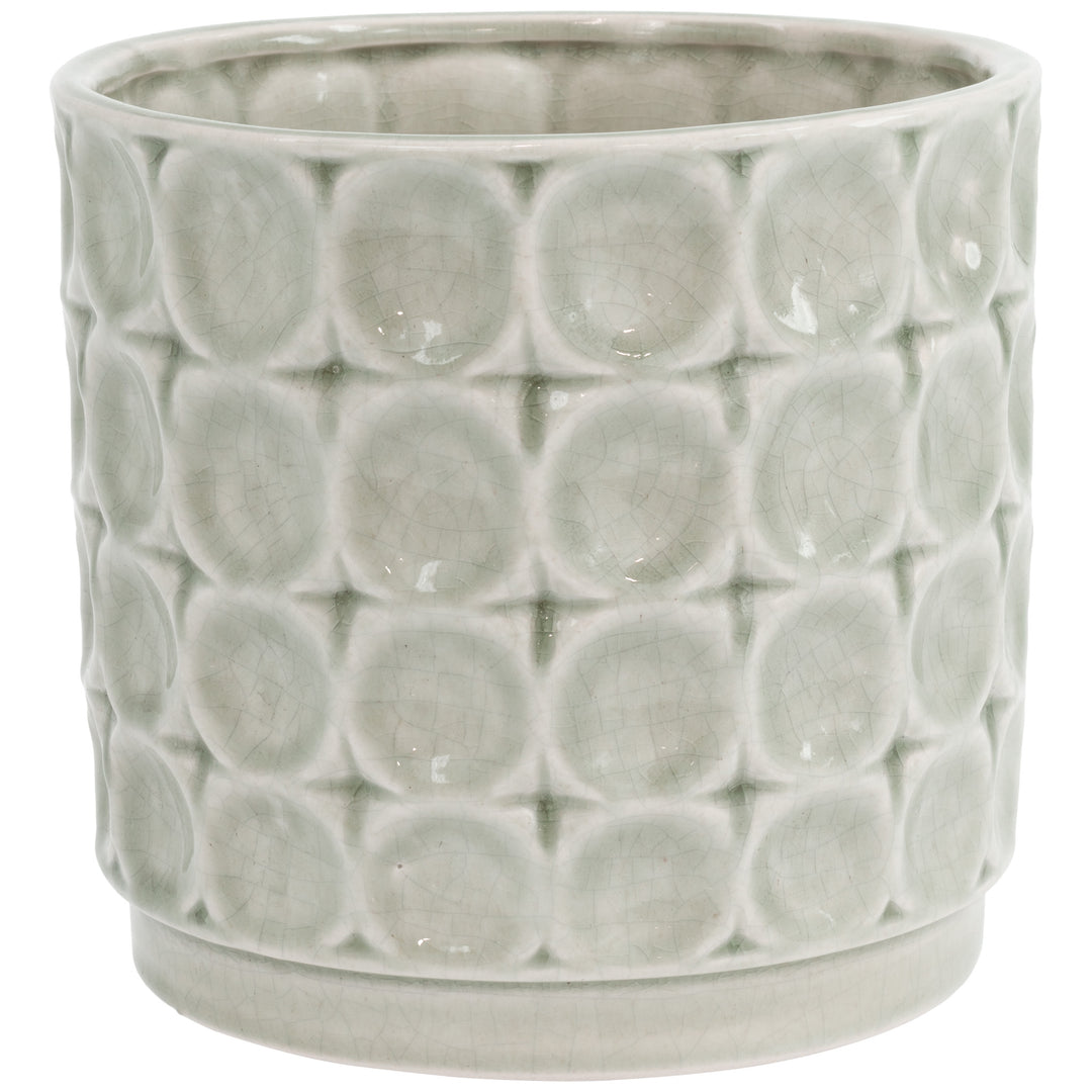 Maceta grande con relieve de círculo de salvia