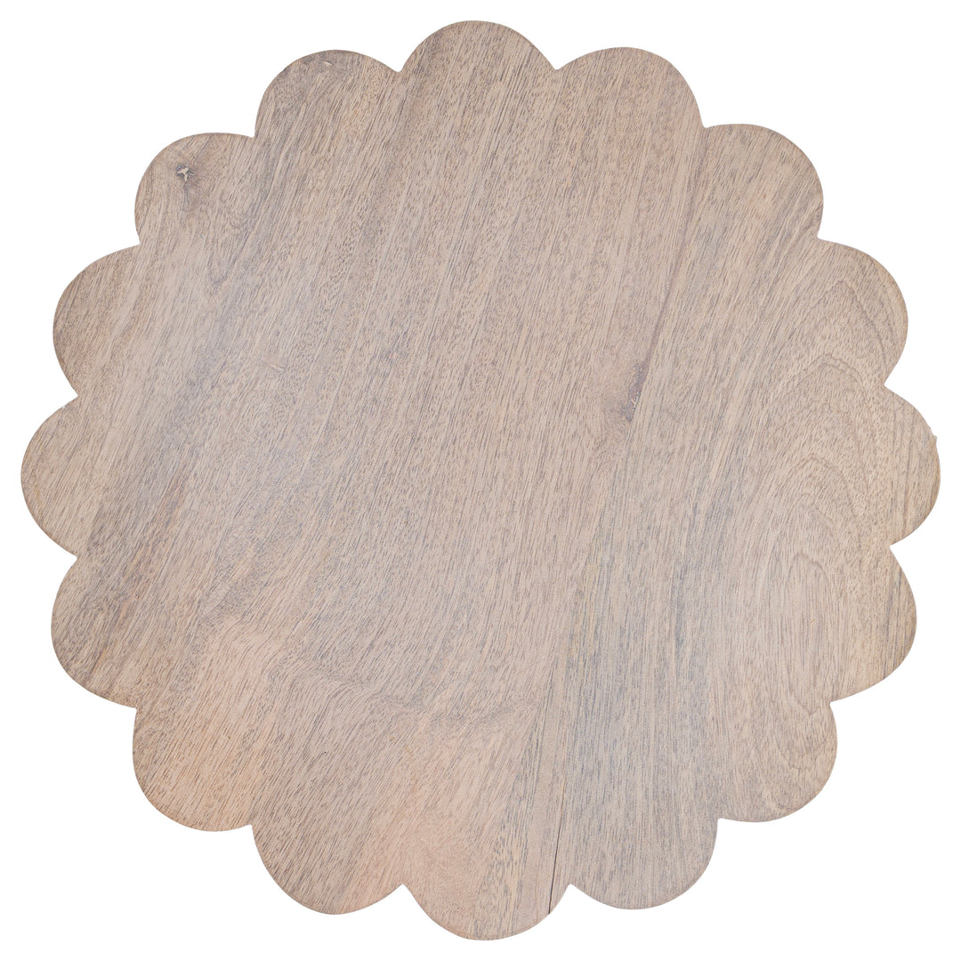 Whitewash Scallop Edge Lazy Susan