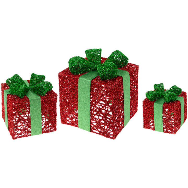 Set de regalo con purpurina roja y verde (juego de 3)