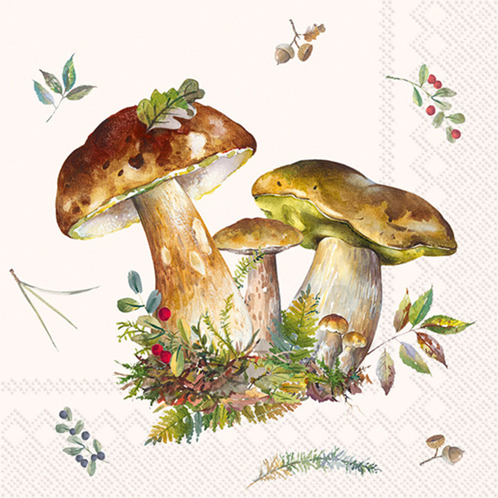Servilleta de cóctel Mushroom Collection Crema