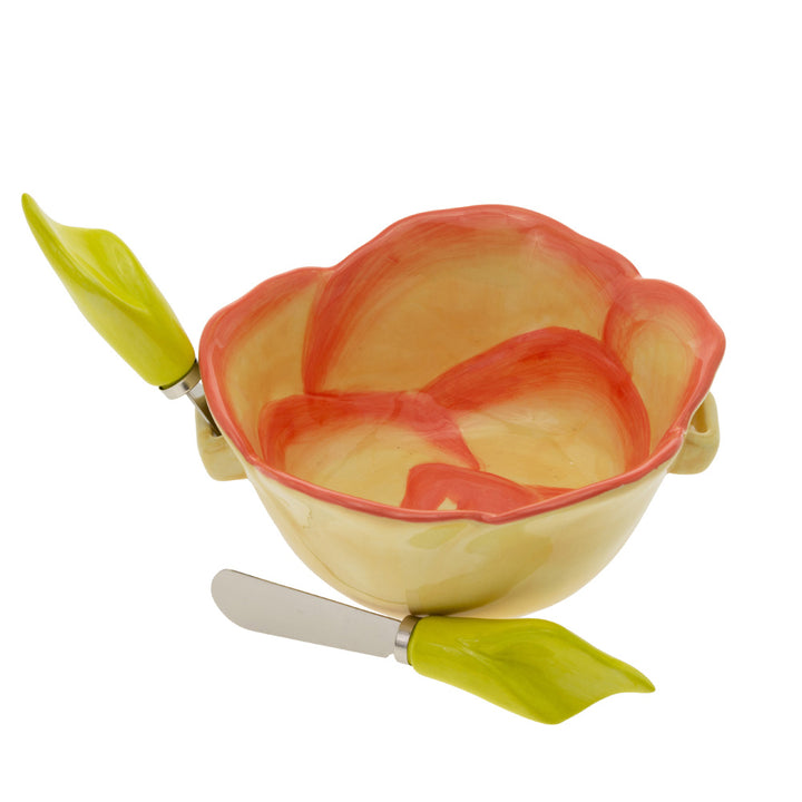 Juego de cuenco y esparcidor para fiestas de flores