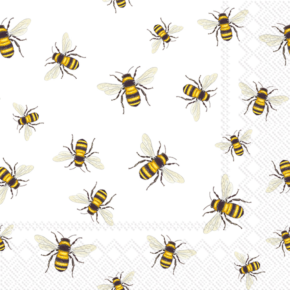 Servilleta de cóctel Save The Bees blanca