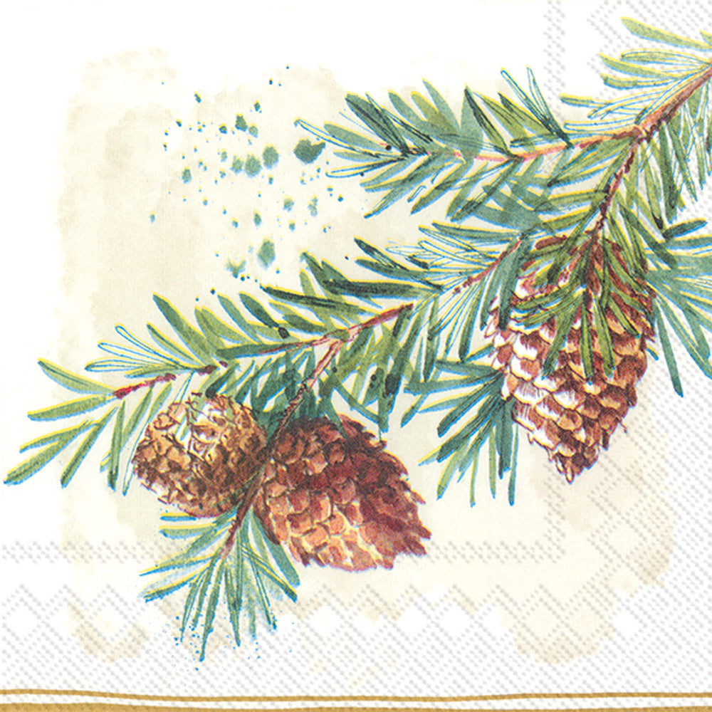 Servilleta de cóctel con ramas decorativas