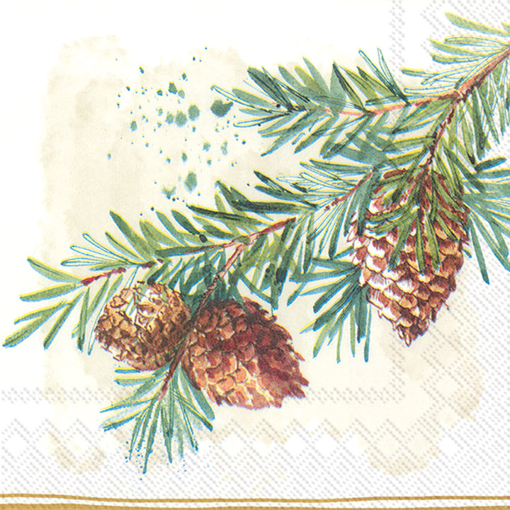 Servilleta de cóctel con ramas decorativas