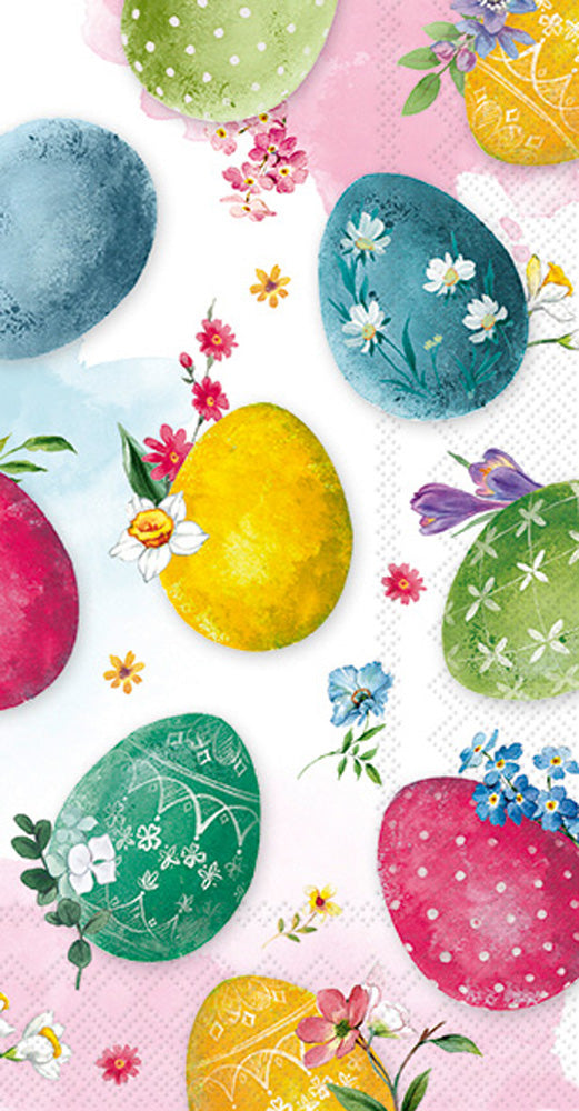Toalla de invitados con pintura de huevos