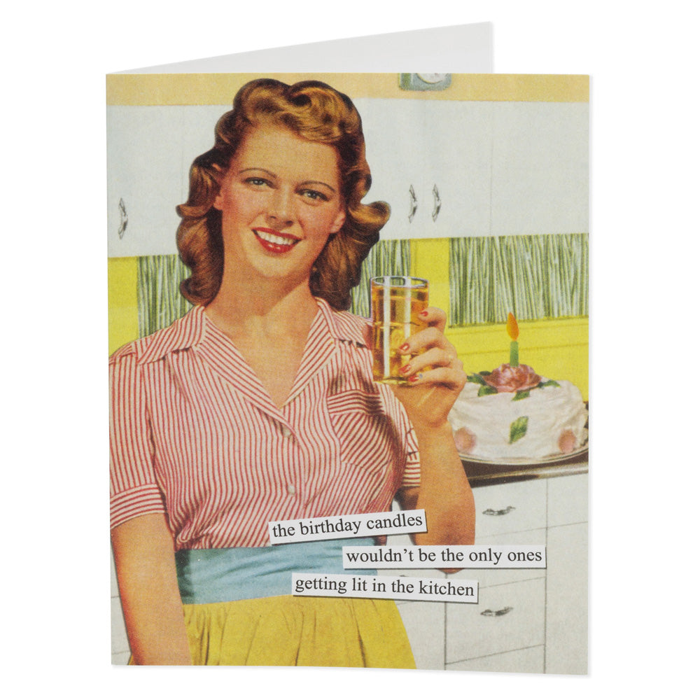 Tarjeta de cumpleaños de Anne Taintor para la cocina