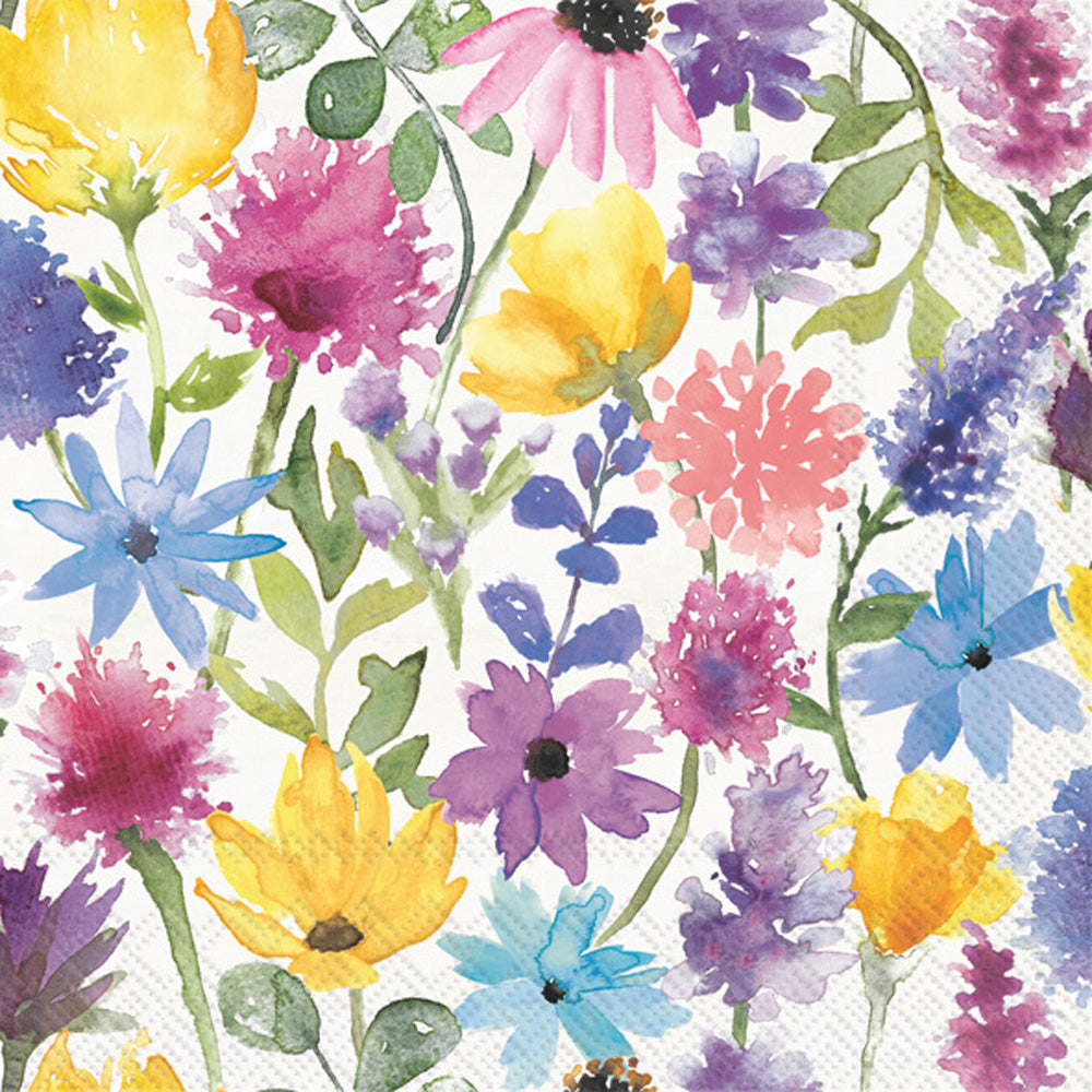 Servilleta de cóctel floral de verano color crema