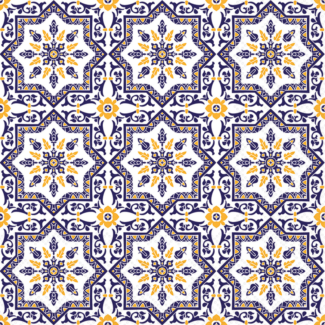 Servilleta de cóctel con hermosos azulejos