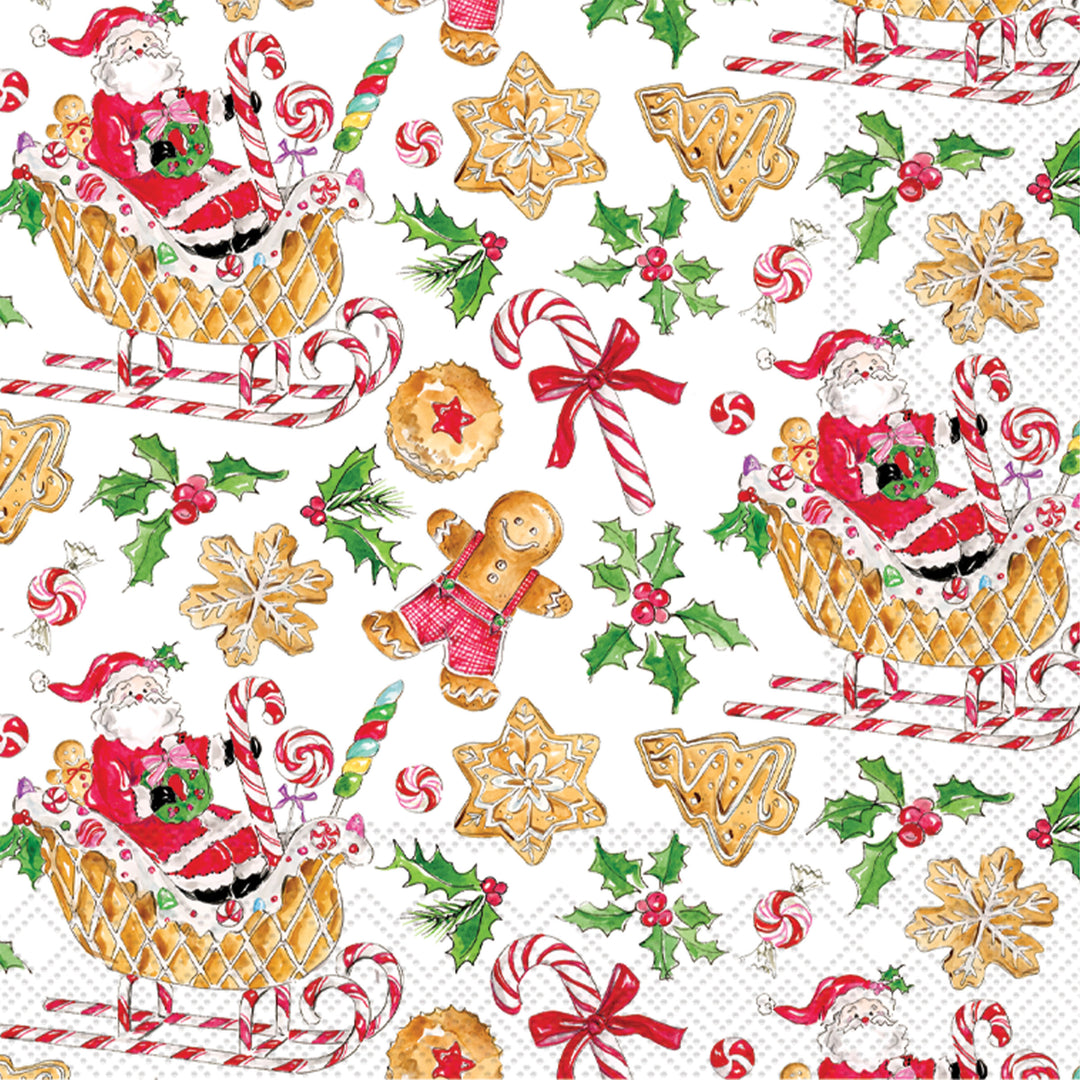 Gingerbread &amp; Candycanes Cocktail Napkin