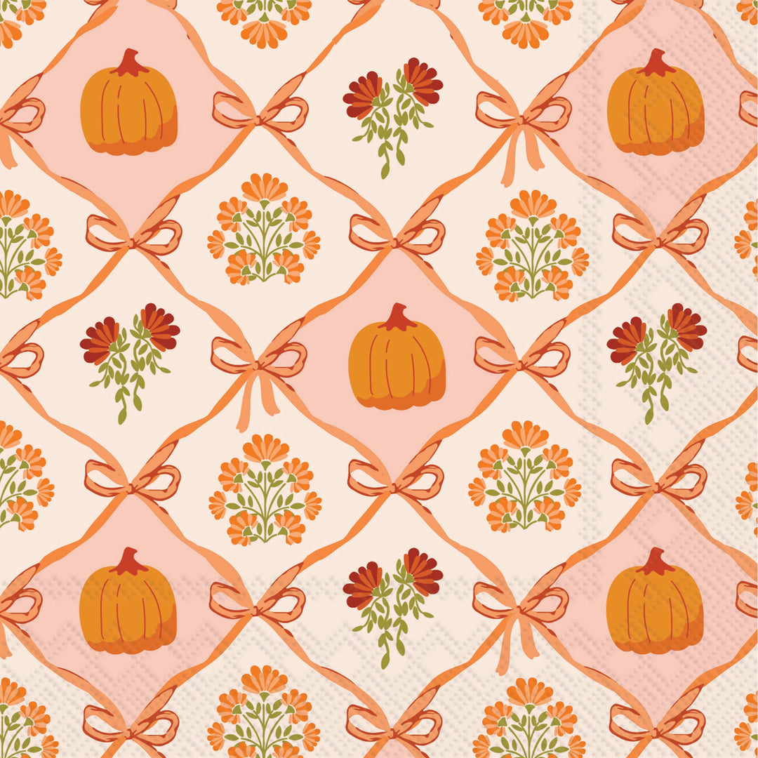 Harvest Bloom Toile Cocktail Napkin