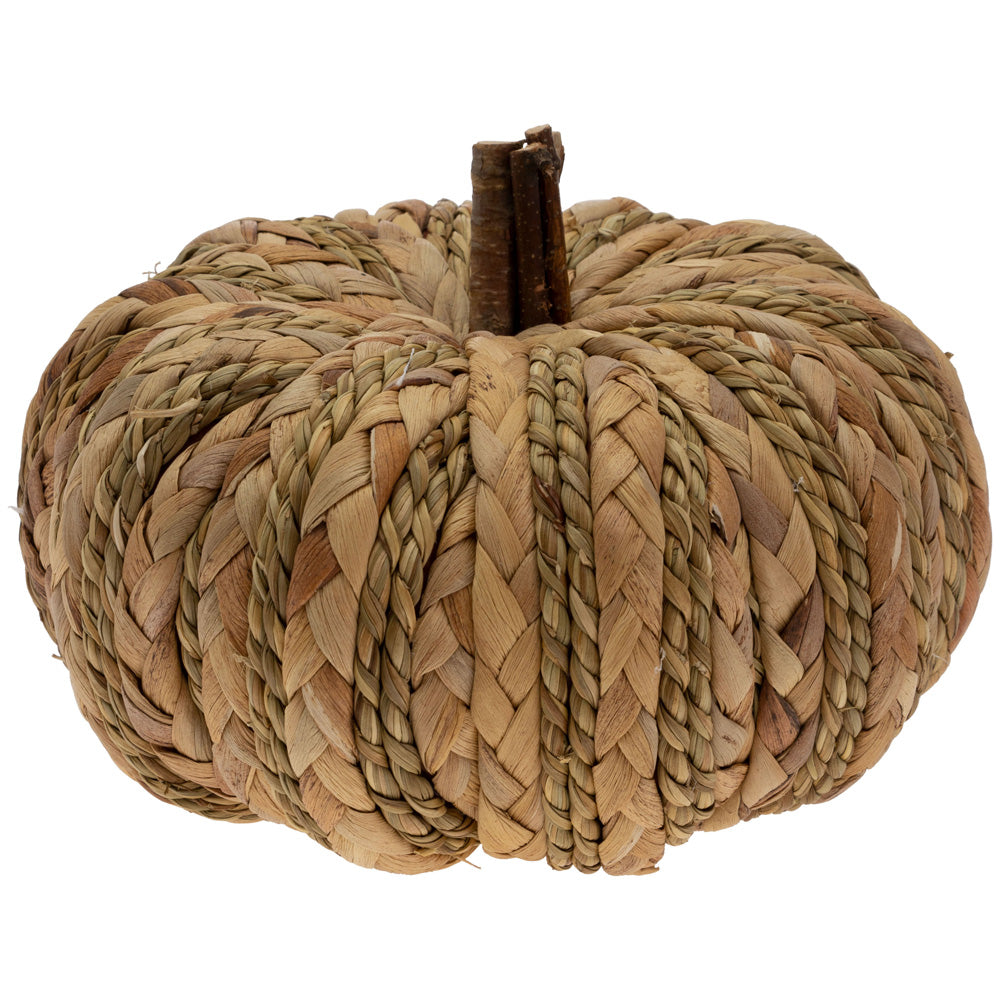 Calabaza mediana de mimbre tejido